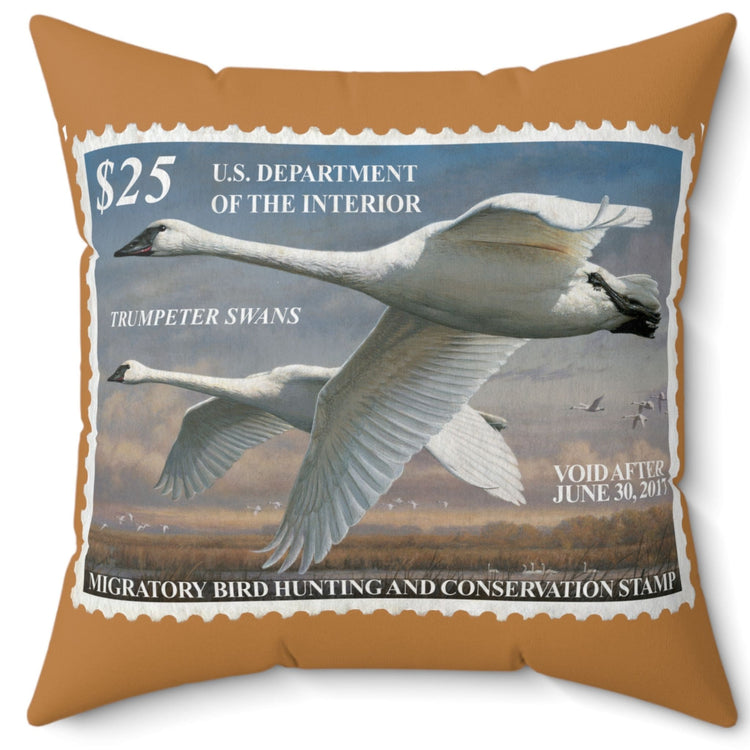 Official 2016-2017 Federal Duck Stamp - Light Brown Pillow