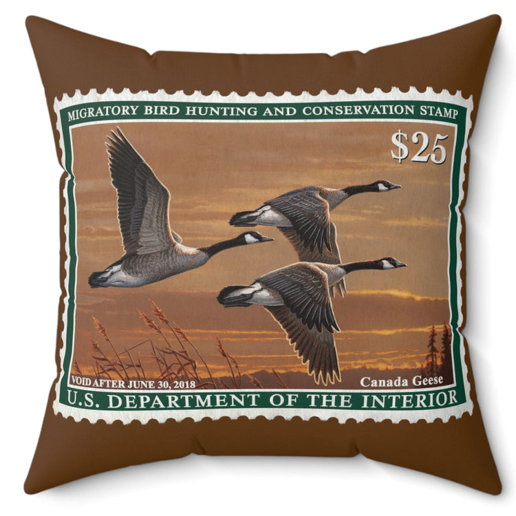 Official 2017-2018 Federal Duck Stamp - Brown Pillow