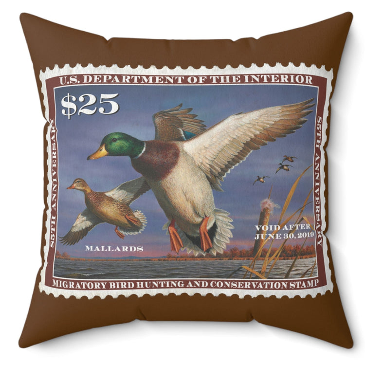 Official 2018-2019 Federal Duck Stamp - Brown Pillow