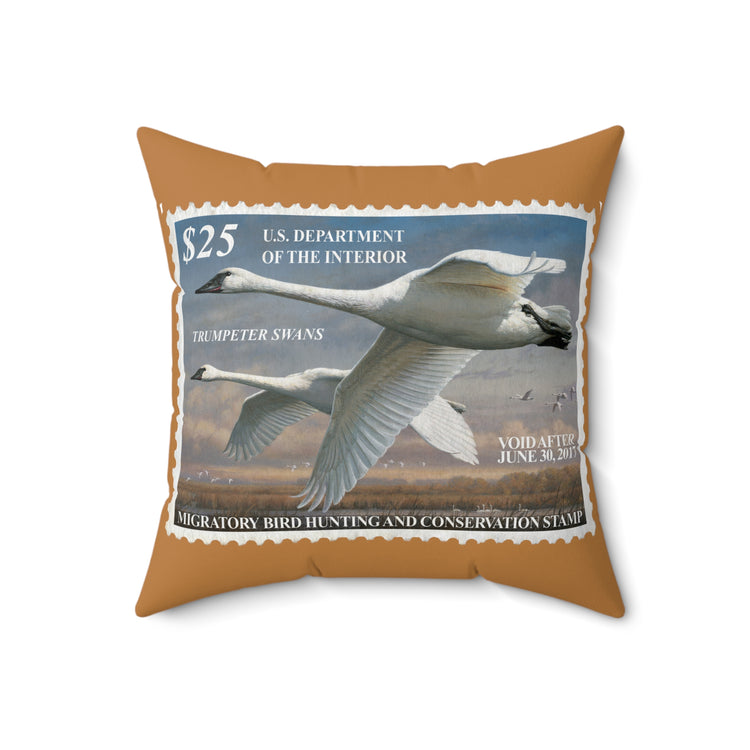 Official 2016-2017 Federal Duck Stamp - Light Brown Pillow