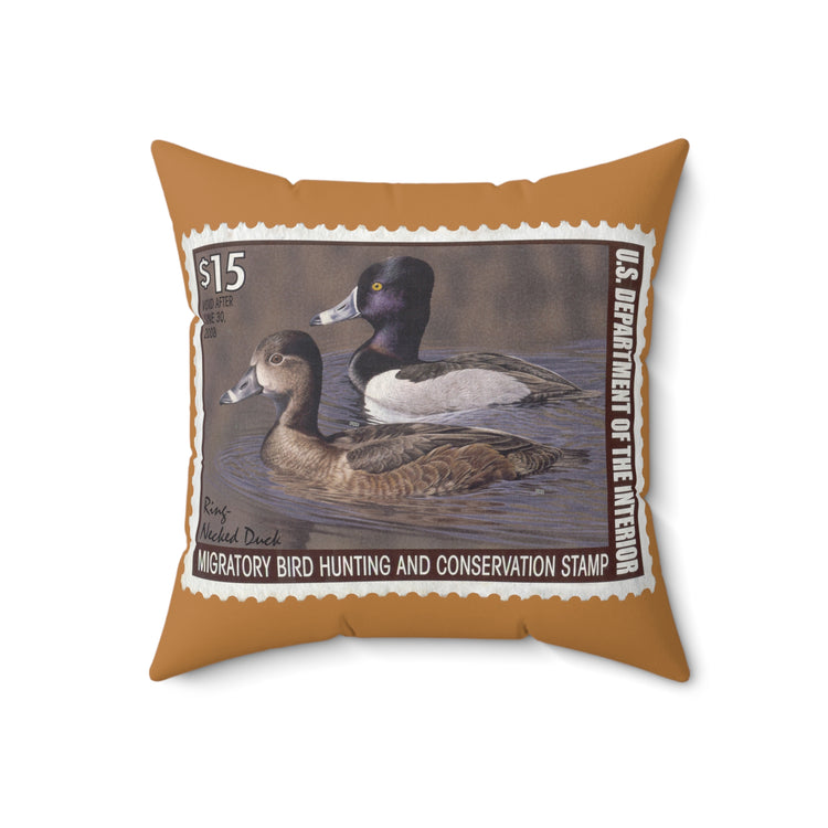 Official 2007-2008 Federal Duck Stamp - Light Brown Pillow