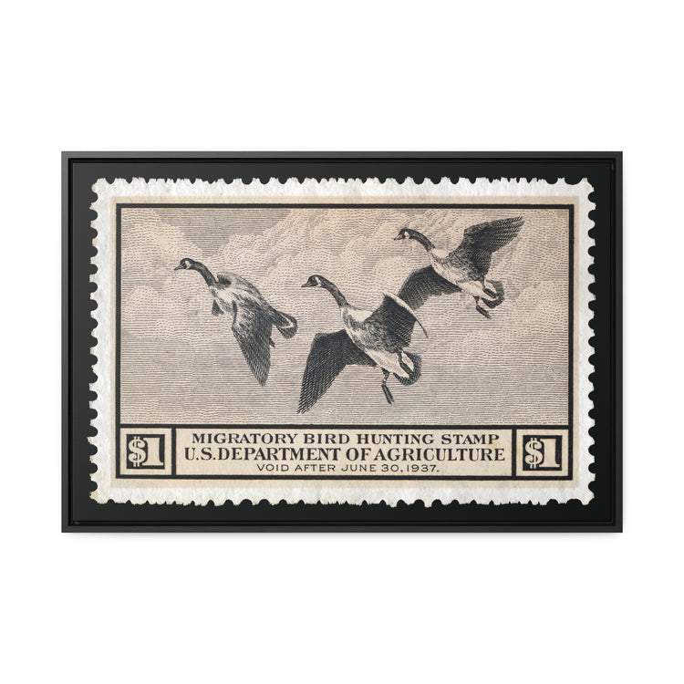 Official 1936 - 1937 Federal Duck Stamp - Canvas Sign