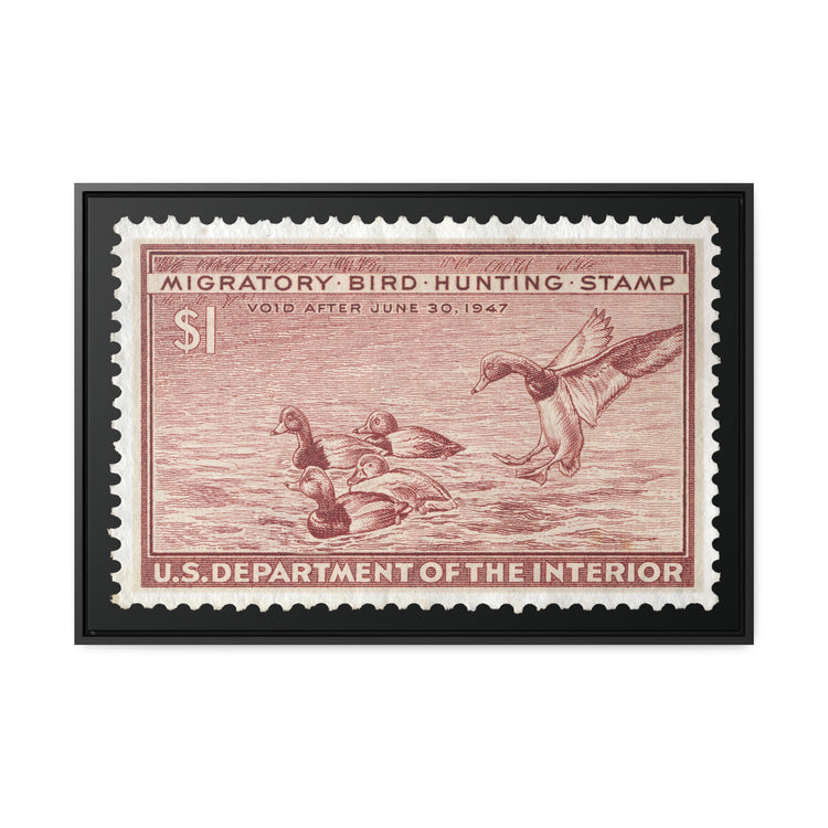 Official 1946 - 1947 Federal Duck Stamp - Canvas Sign