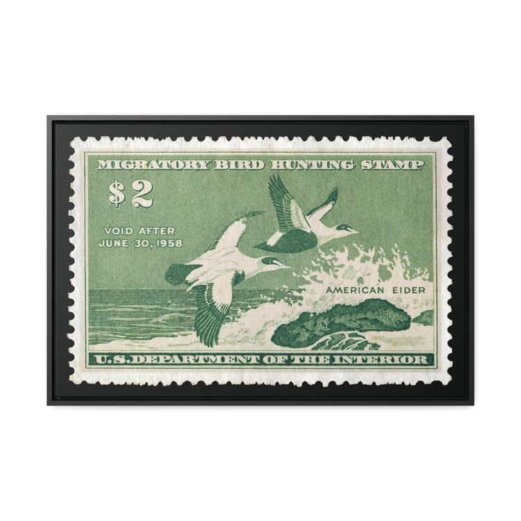 Official 1957 - 1958 Federal Duck Stamp - Canvas Sign