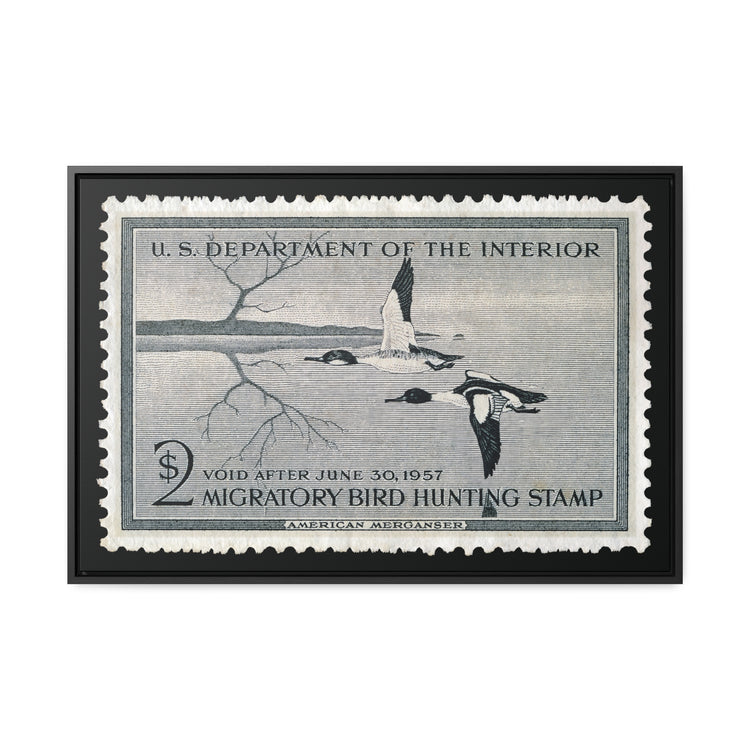 Official 1956 - 1957 Federal Duck Stamp - Canvas Sign