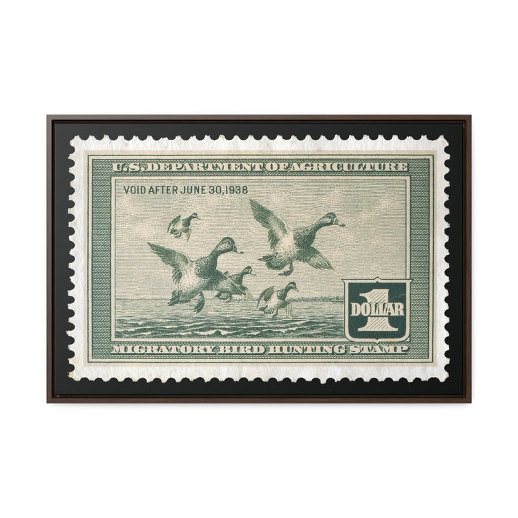 Official 1937 - 1938 Federal Duck Stamp - Canvas Sign