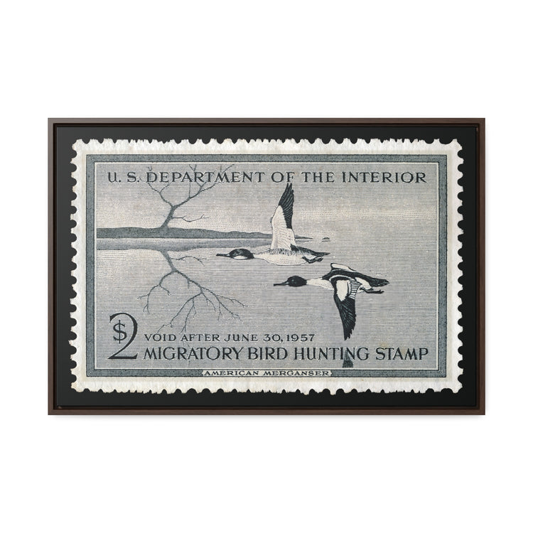 Official 1956 - 1957 Federal Duck Stamp - Canvas Sign