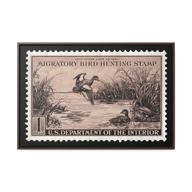 Official 1942 - 1943 Federal Duck Stamp - Canvas Sign