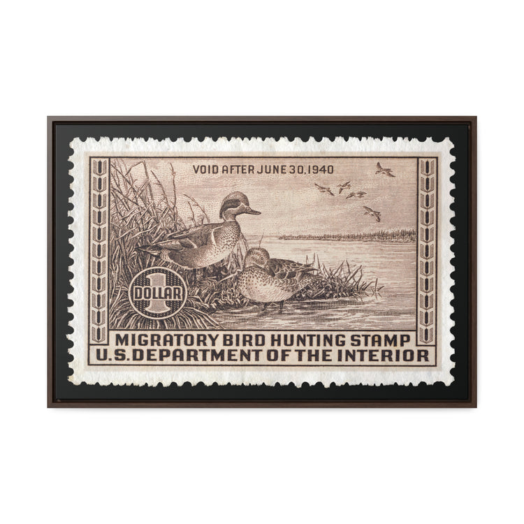 Official 1939 - 1940 Federal Duck Stamp - Canvas Sign