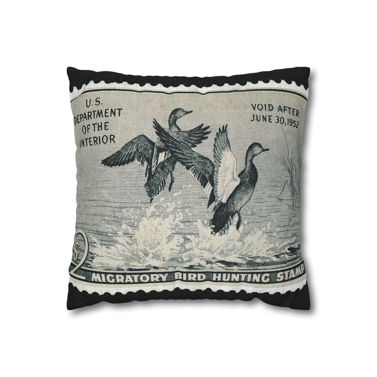 Official 1951-1952 Federal Duck Stamp - Zippered Pillow Cover