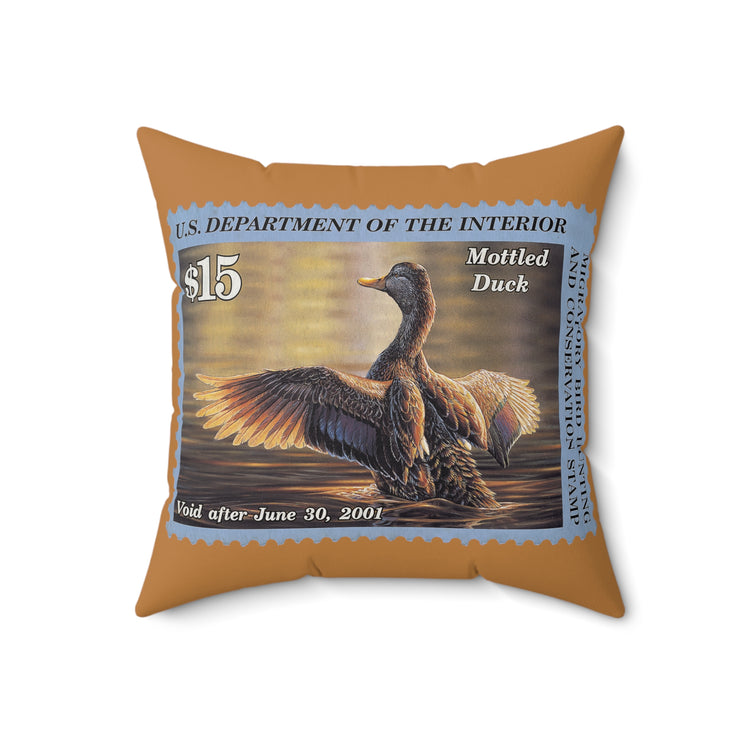 Official 2000-2001 Federal Duck Stamp - Light Brown Pillow