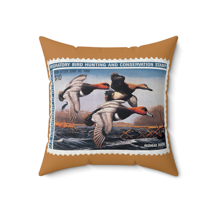 Official 1987-1988 Federal Duck Stamp - Light Brown Pillow