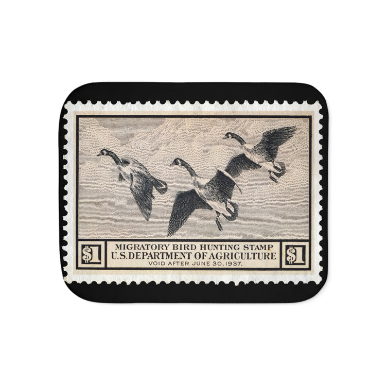 Official 1936-1937 Federal Duck Stamp - Sherpa Blanket