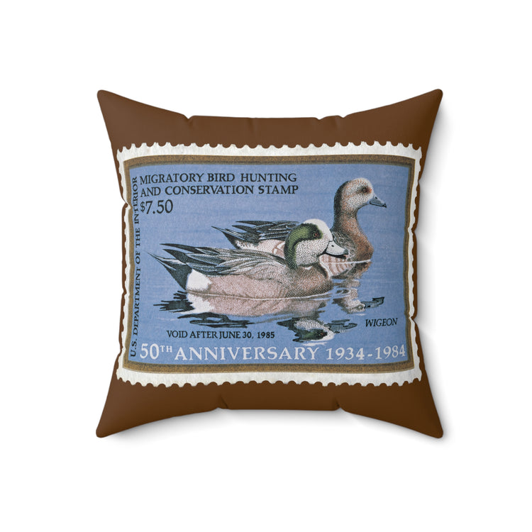 Official 1984-1985 Federal Duck Stamp - Brown Pillow