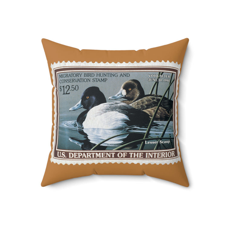 Official 1989-1990 Federal Duck Stamp - Light Brown Pillow