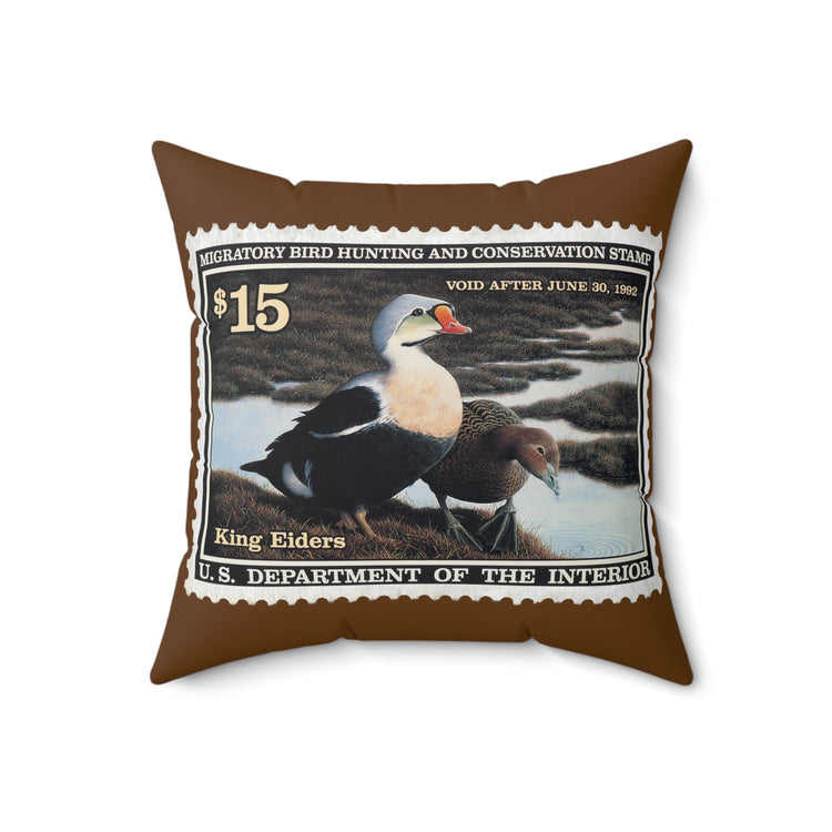 Official 1991-1992 Federal Duck Stamp - Brown Pillow