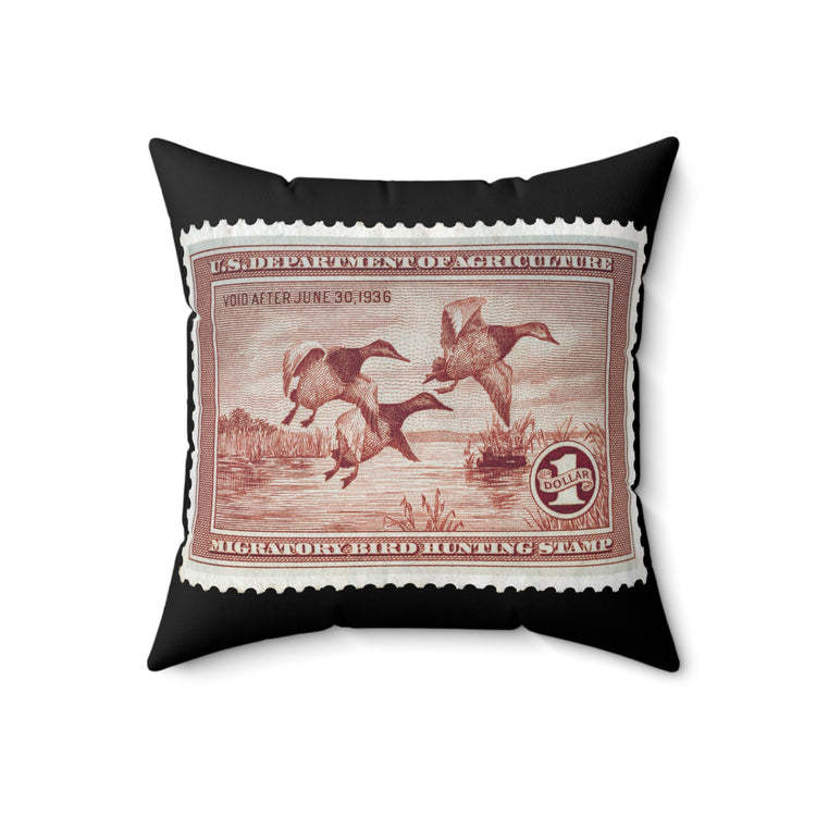 Official 1935-1936 Federal Duck Stamp - Black Pillow