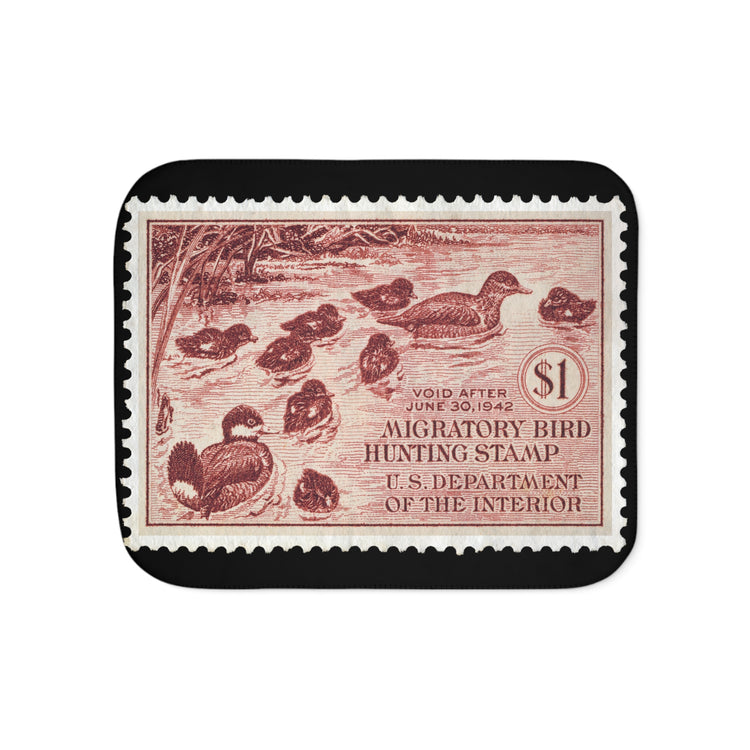 Official 1941-1942 Federal Duck Stamp - Sherpa Blanket